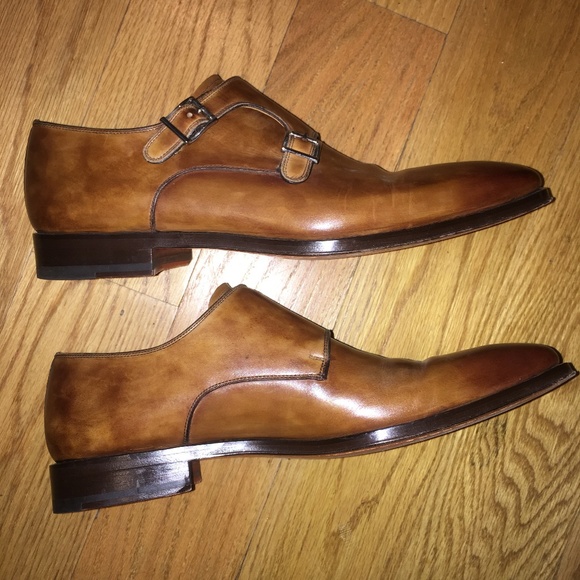 magnanni double monk strap cognac